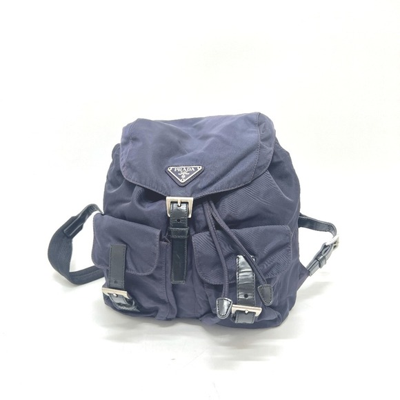 Prada | Bags | Prada B6677 Vela Triangle Logo Plaque Backpack